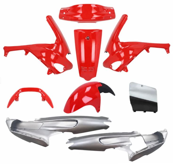 Gilera runner kappenset | 50/125/180 | Rood - Zilver | 9 delig