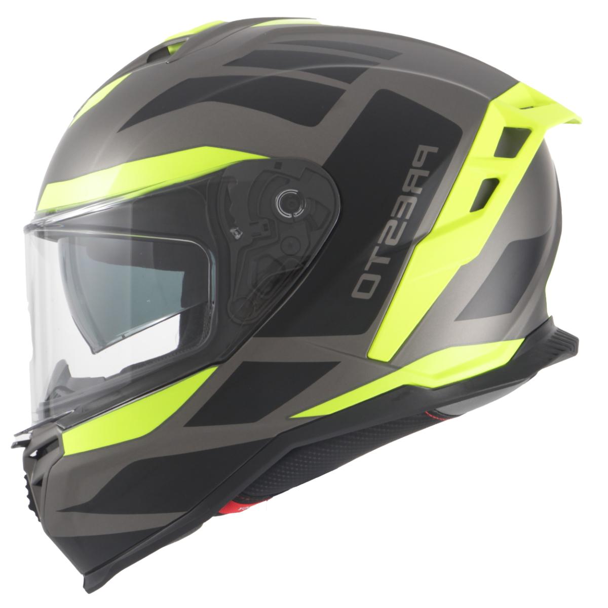 Helm vito presto integraal + zonnevizier mat titanium/zwart/fluor
