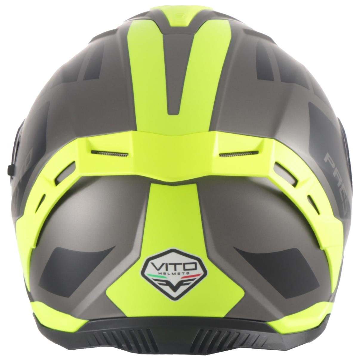 Helm vito presto integraal + zonnevizier mat titanium/zwart/fluor