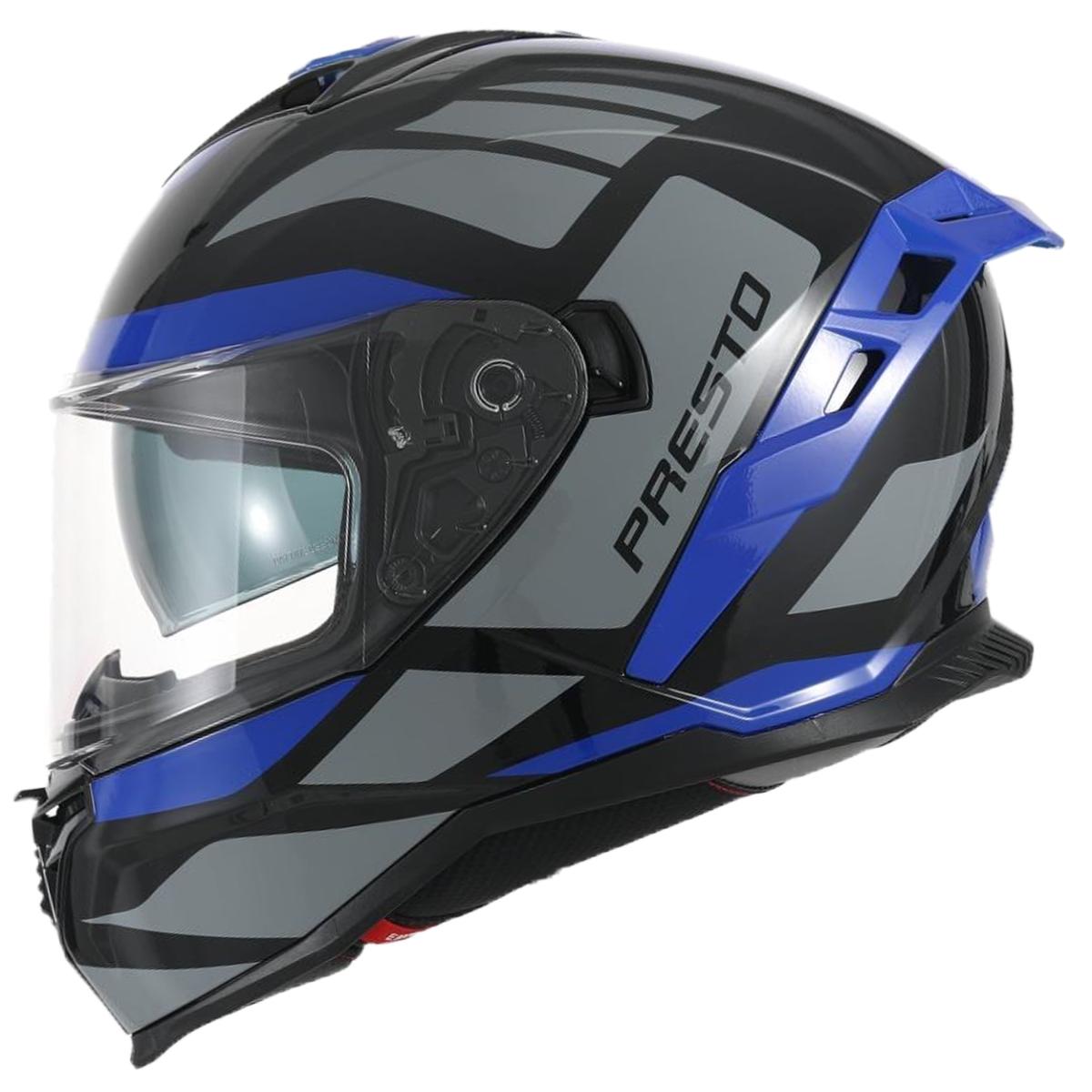 Helm vito presto integraal + zonnevizier glans blauw/zwart