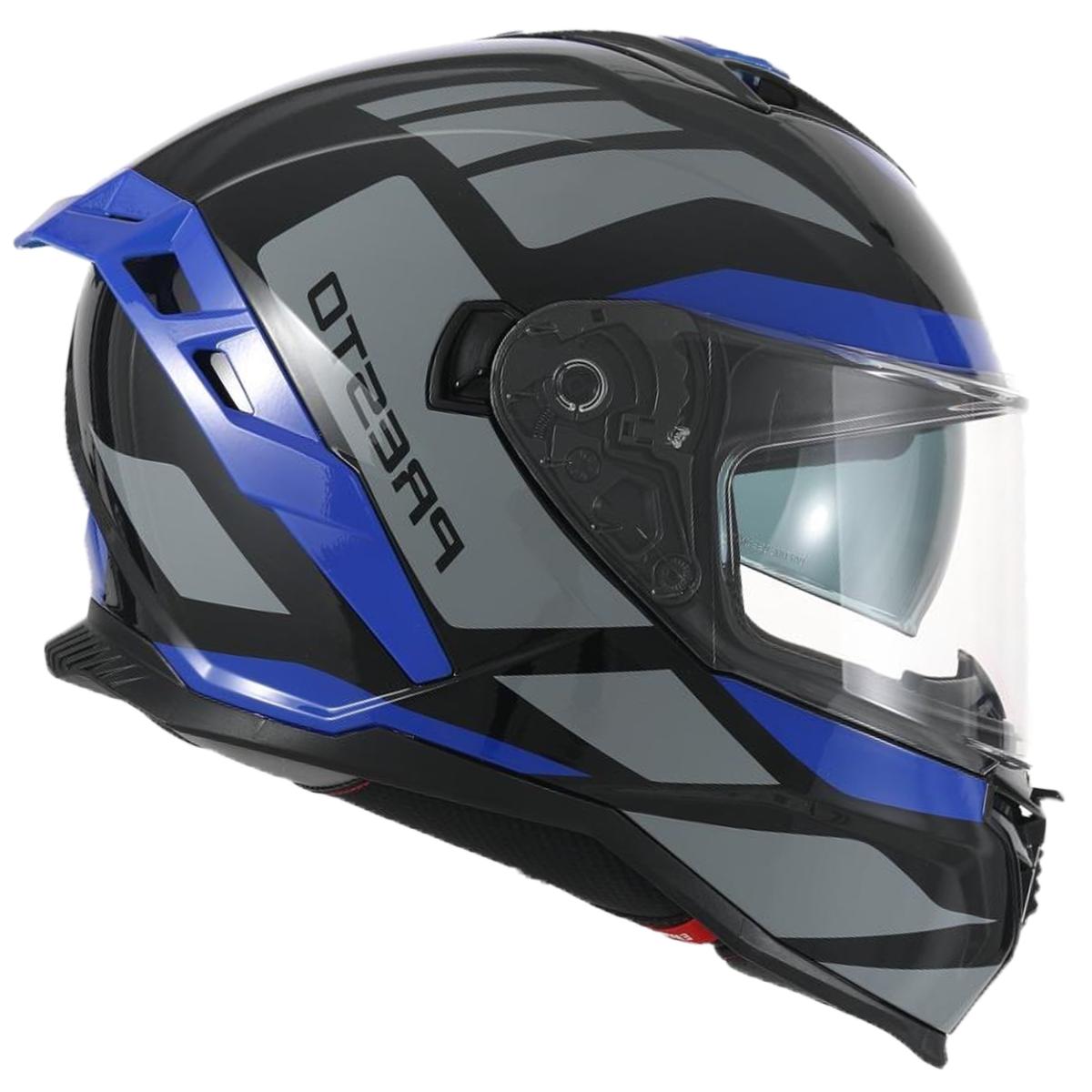 Helm vito presto integraal + zonnevizier glans blauw/zwart
