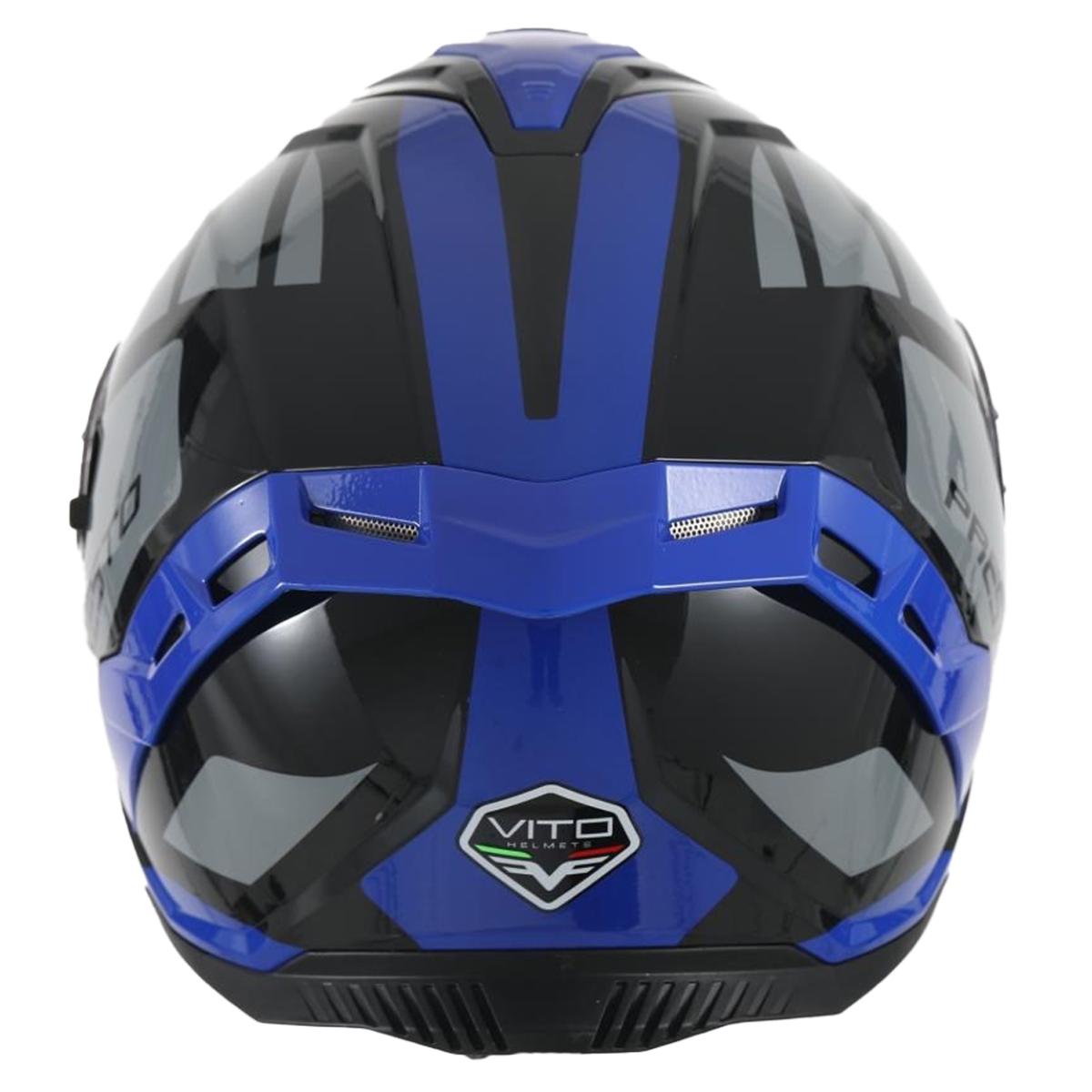 Helm vito presto integraal + zonnevizier glans blauw/zwart