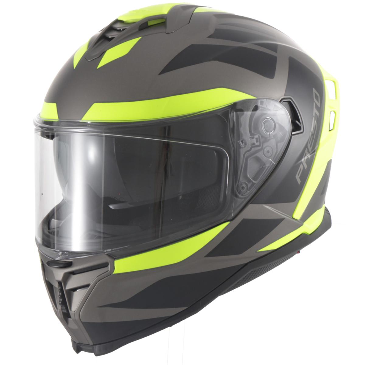 Helm vito presto integraal + zonnevizier mat titanium/zwart/fluor