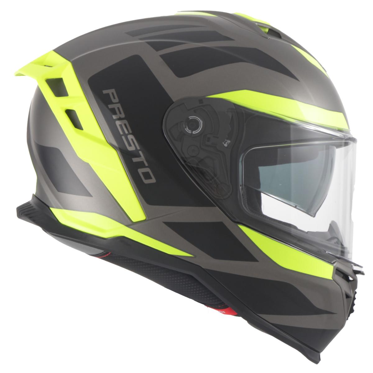 Helm vito presto integraal + zonnevizier mat titanium/zwart/fluor