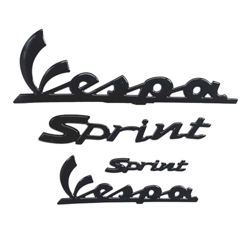 VESPA SPRINT | STICKERSET 4-DELIG GLANS ZWART.